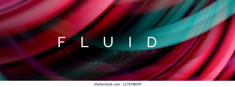 Flowing glowing color motion concept, trendy abstract layout template for business or technology presentation or web brochure cover, wallpaper. Vector illustration