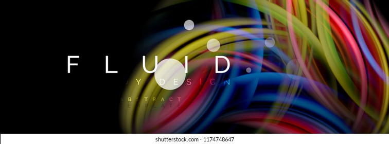 Flowing glowing color motion concept, trendy abstract layout template for business or technology presentation or web brochure cover, wallpaper. Vector illustration