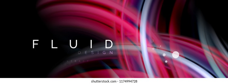 Flowing glowing color motion concept, trendy abstract layout template for business or technology presentation or web brochure cover, wallpaper. Vector illustration