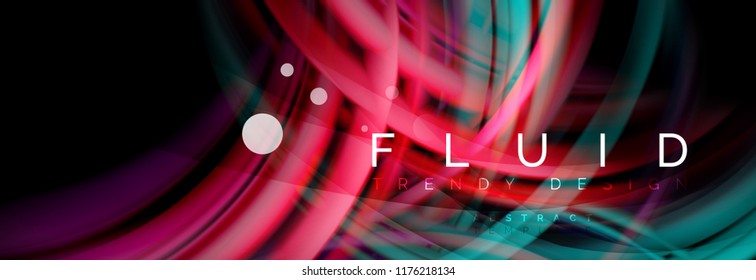 Flowing glowing color motion concept, trendy abstract layout template for business or technology presentation or web brochure cover, wallpaper. Vector illustration