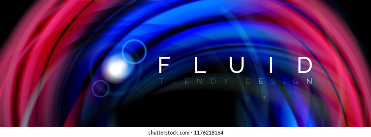 Flowing glowing color motion concept, trendy abstract layout template for business or technology presentation or web brochure cover, wallpaper. Vector illustration