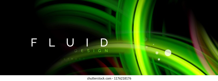 Flowing glowing color motion concept, trendy abstract layout template for business or technology presentation or web brochure cover, wallpaper. Vector illustration