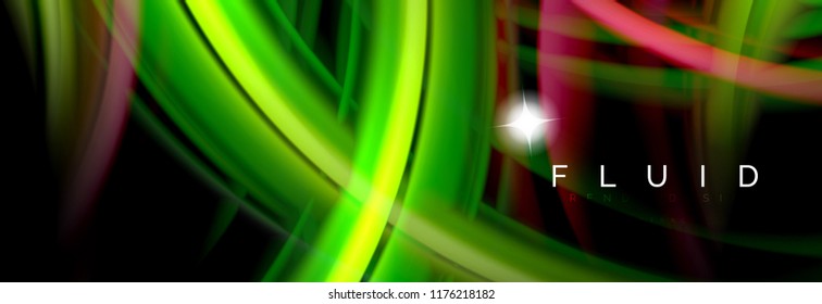 Flowing glowing color motion concept, trendy abstract layout template for business or technology presentation or web brochure cover, wallpaper. Vector illustration