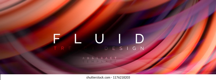 Flowing glowing color motion concept, trendy abstract layout template for business or technology presentation or web brochure cover, wallpaper. Vector illustration