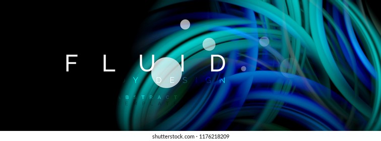 Flowing glowing color motion concept, trendy abstract layout template for business or technology presentation or web brochure cover, wallpaper. Vector illustration