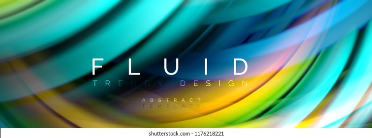 Flowing glowing color motion concept, trendy abstract layout template for business or technology presentation or web brochure cover, wallpaper. Vector illustration