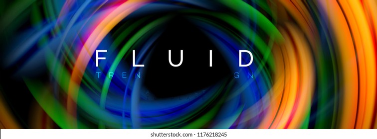 Flowing glowing color motion concept, trendy abstract layout template for business or technology presentation or web brochure cover, wallpaper. Vector illustration