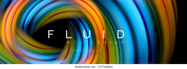 Flowing glowing color motion concept, trendy abstract layout template for business or technology presentation or web brochure cover, wallpaper. Vector illustration