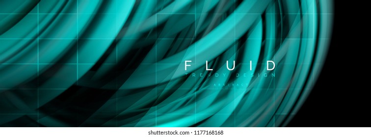 Flowing glowing color motion concept, trendy abstract layout template for business or technology presentation or web brochure cover, wallpaper. Vector illustration