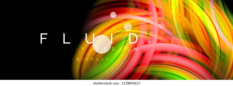 Flowing glowing color motion concept, trendy abstract layout template for business or technology presentation or web brochure cover, wallpaper. Vector illustration