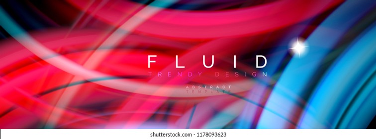 Flowing glowing color motion concept, trendy abstract layout template for business or technology presentation or web brochure cover, wallpaper. Vector illustration