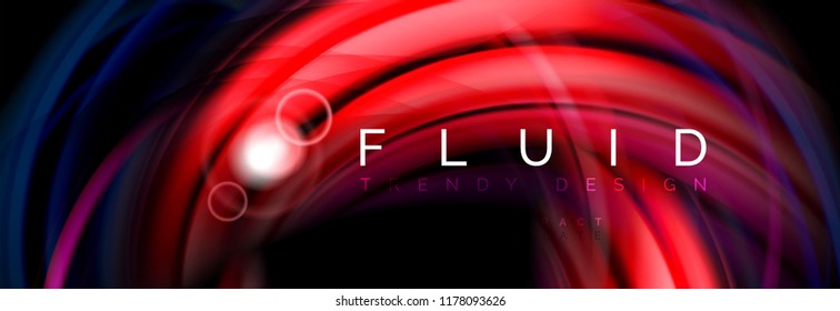 Flowing glowing color motion concept, trendy abstract layout template for business or technology presentation or web brochure cover, wallpaper. Vector illustration