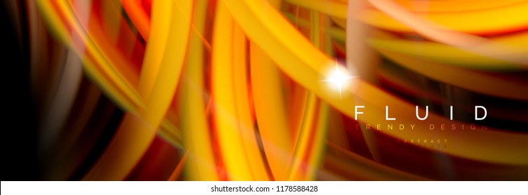 Flowing glowing color motion concept, trendy abstract layout template for business or technology presentation or web brochure cover, wallpaper. Vector illustration