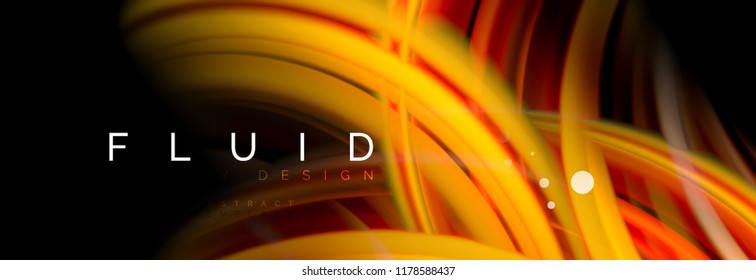 Flowing glowing color motion concept, trendy abstract layout template for business or technology presentation or web brochure cover, wallpaper. Vector illustration