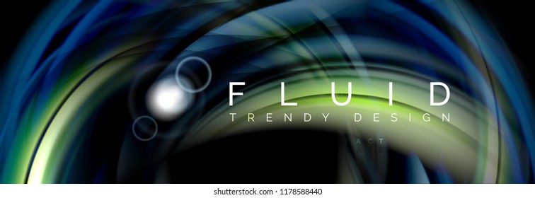 Flowing glowing color motion concept, trendy abstract layout template for business or technology presentation or web brochure cover, wallpaper. Vector illustration