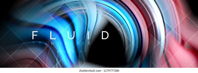 Flowing glowing color motion concept, trendy abstract layout template for business or technology presentation or web brochure cover, wallpaper. Vector illustration