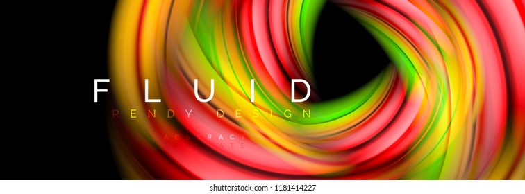 Flowing glowing color motion concept, trendy abstract layout template for business or technology presentation or web brochure cover, wallpaper. Vector illustration