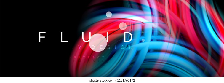 Flowing glowing color motion concept, trendy abstract layout template for business or technology presentation or web brochure cover, wallpaper. Vector illustration