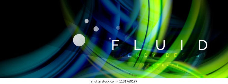 Flowing glowing color motion concept, trendy abstract layout template for business or technology presentation or web brochure cover, wallpaper. Vector illustration