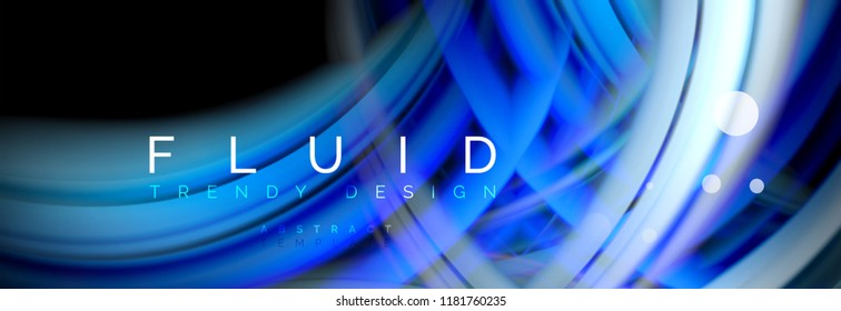 Flowing glowing color motion concept, trendy abstract layout template for business or technology presentation or web brochure cover, wallpaper. Vector illustration