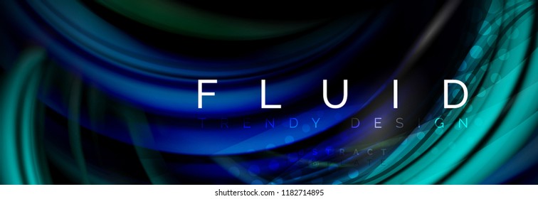 Flowing glowing color motion concept, trendy abstract layout template for business or technology presentation or web brochure cover, wallpaper. Vector illustration