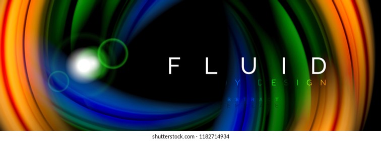 Flowing glowing color motion concept, trendy abstract layout template for business or technology presentation or web brochure cover, wallpaper. Vector illustration