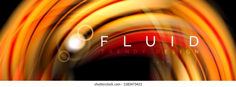 Flowing glowing color motion concept, trendy abstract layout template for business or technology presentation or web brochure cover, wallpaper. Vector illustration