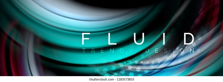 Flowing glowing color motion concept, trendy abstract layout template for business or technology presentation or web brochure cover, wallpaper. Vector illustration