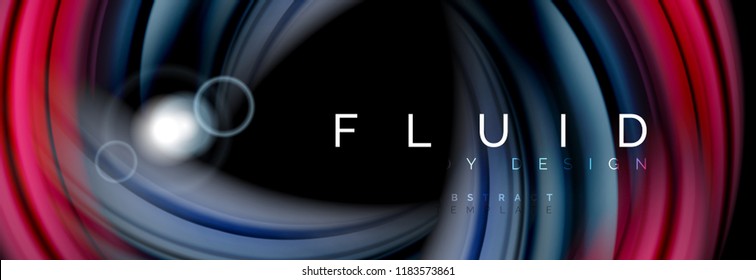 Flowing glowing color motion concept, trendy abstract layout template for business or technology presentation or web brochure cover, wallpaper. Vector illustration