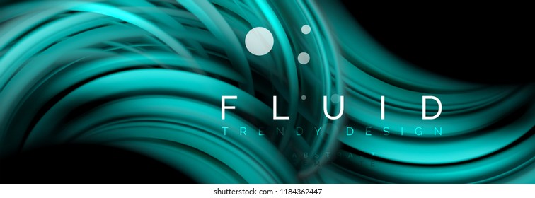 Flowing glowing color motion concept, trendy abstract layout template for business or technology presentation or web brochure cover, wallpaper. Vector illustration