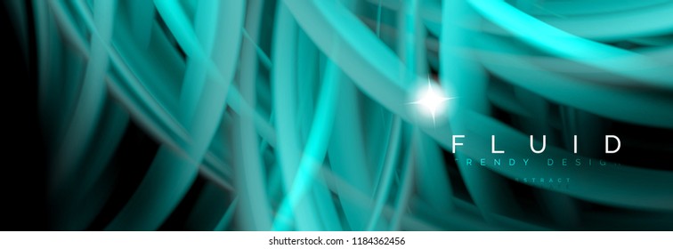 Flowing glowing color motion concept, trendy abstract layout template for business or technology presentation or web brochure cover, wallpaper. Vector illustration