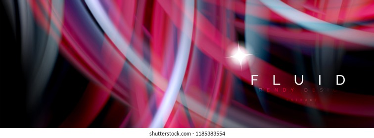 Flowing glowing color motion concept, trendy abstract layout template for business or technology presentation or web brochure cover, wallpaper. Vector illustration