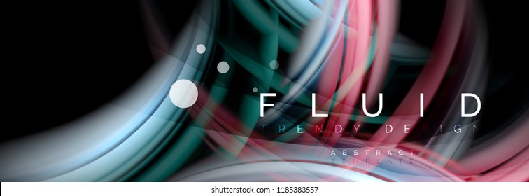 Flowing glowing color motion concept, trendy abstract layout template for business or technology presentation or web brochure cover, wallpaper. Vector illustration
