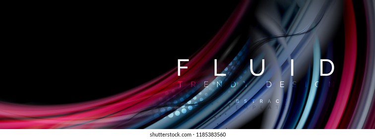 Flowing glowing color motion concept, trendy abstract layout template for business or technology presentation or web brochure cover, wallpaper. Vector illustration