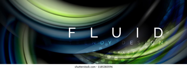 Flowing glowing color motion concept, trendy abstract layout template for business or technology presentation or web brochure cover, wallpaper. Vector illustration