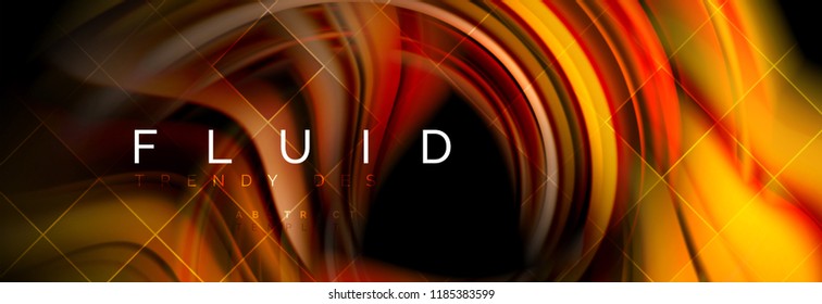 Flowing glowing color motion concept, trendy abstract layout template for business or technology presentation or web brochure cover, wallpaper. Vector illustration