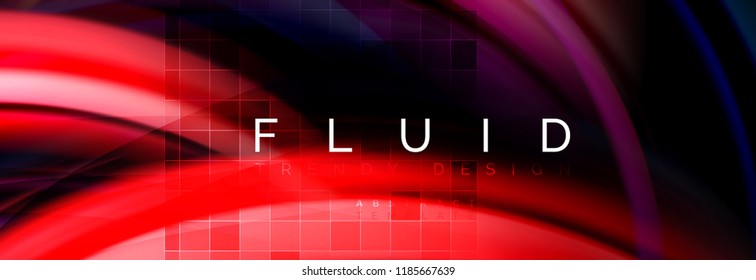 Flowing glowing color motion concept, trendy abstract layout template for business or technology presentation or web brochure cover, wallpaper. Vector illustration