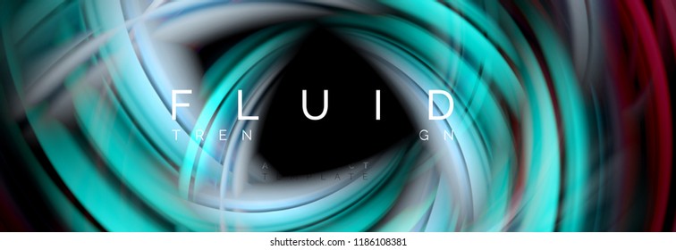 Flowing glowing color motion concept, trendy abstract layout template for business or technology presentation or web brochure cover, wallpaper. Vector illustration