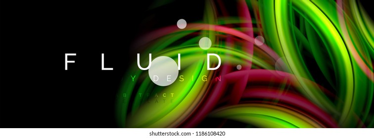 Flowing glowing color motion concept, trendy abstract layout template for business or technology presentation or web brochure cover, wallpaper. Vector illustration