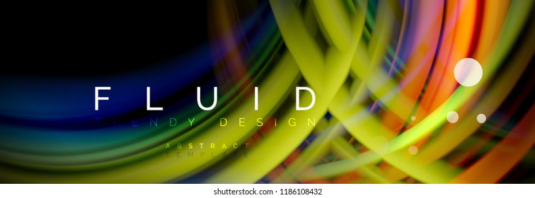 Flowing glowing color motion concept, trendy abstract layout template for business or technology presentation or web brochure cover, wallpaper. Vector illustration