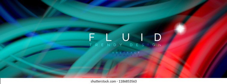 Flowing glowing color motion concept, trendy abstract layout template for business or technology presentation or web brochure cover, wallpaper. Vector illustration