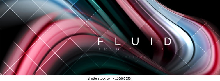 Flowing glowing color motion concept, trendy abstract layout template for business or technology presentation or web brochure cover, wallpaper. Vector illustration