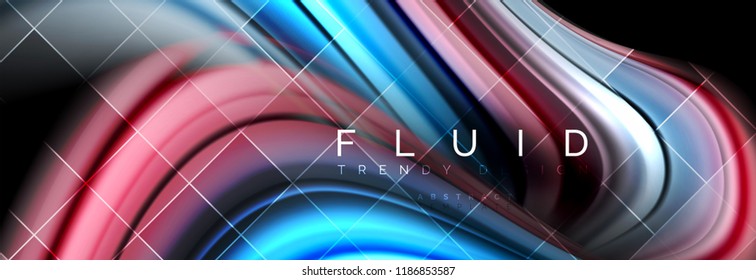 Flowing glowing color motion concept, trendy abstract layout template for business or technology presentation or web brochure cover, wallpaper. Vector illustration