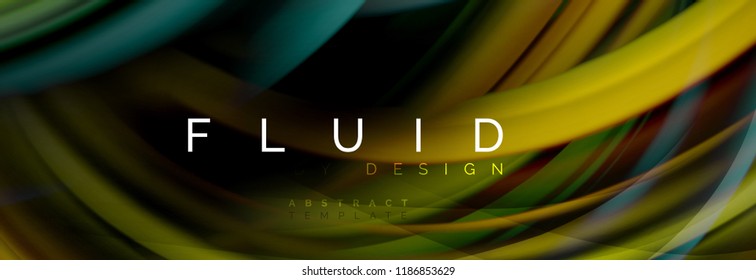 Flowing glowing color motion concept, trendy abstract layout template for business or technology presentation or web brochure cover, wallpaper. Vector illustration