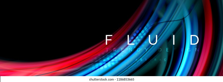 Flowing glowing color motion concept, trendy abstract layout template for business or technology presentation or web brochure cover, wallpaper. Vector illustration