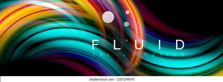 Flowing glowing color motion concept, trendy abstract layout template for business or technology presentation or web brochure cover, wallpaper. Vector illustration