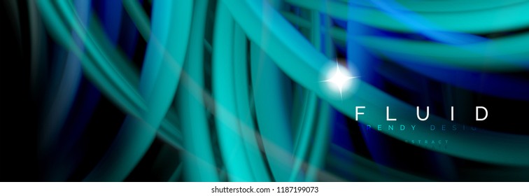 Flowing glowing color motion concept, trendy abstract layout template for business or technology presentation or web brochure cover, wallpaper. Vector illustration