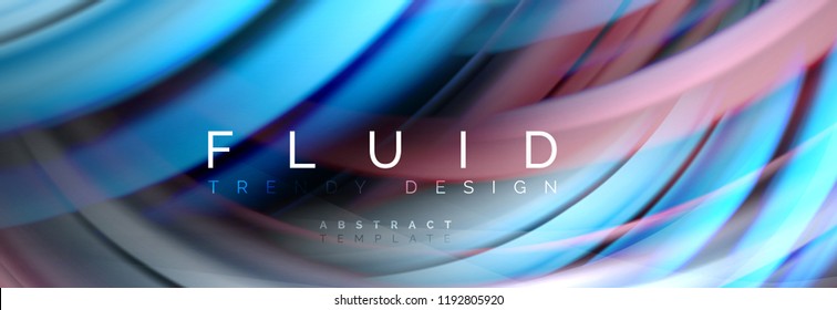 Flowing glowing color motion concept, trendy abstract layout template for business or technology presentation or web brochure cover, wallpaper. Vector illustration