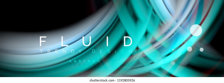 Flowing glowing color motion concept, trendy abstract layout template for business or technology presentation or web brochure cover, wallpaper. Vector illustration