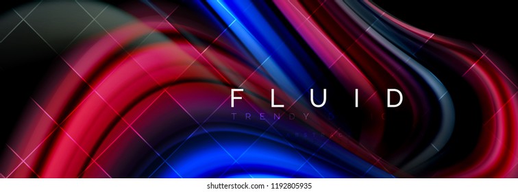 Flowing glowing color motion concept, trendy abstract layout template for business or technology presentation or web brochure cover, wallpaper. Vector illustration